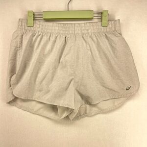 Asics Running Shorts‎ Ladies Athletic Shorts With Lining White/Gray Size M